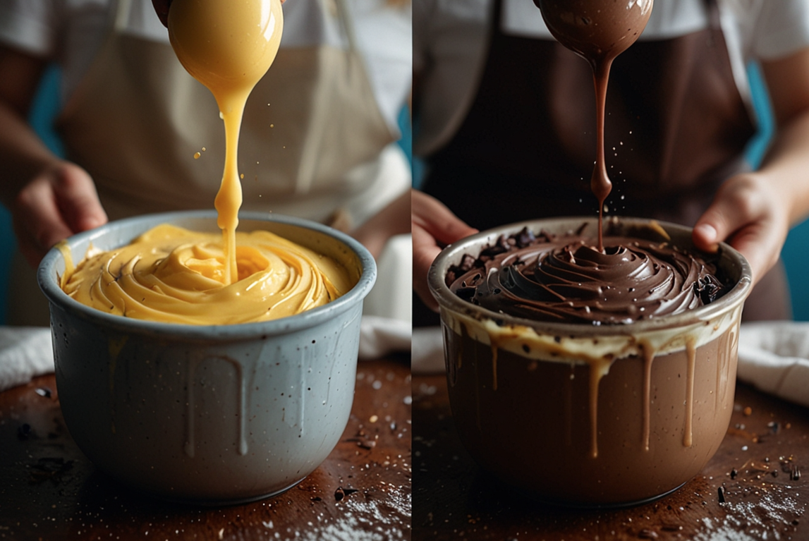 Making brownie batter