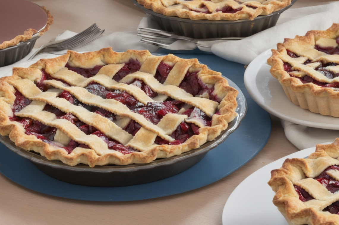 Festive table with pie