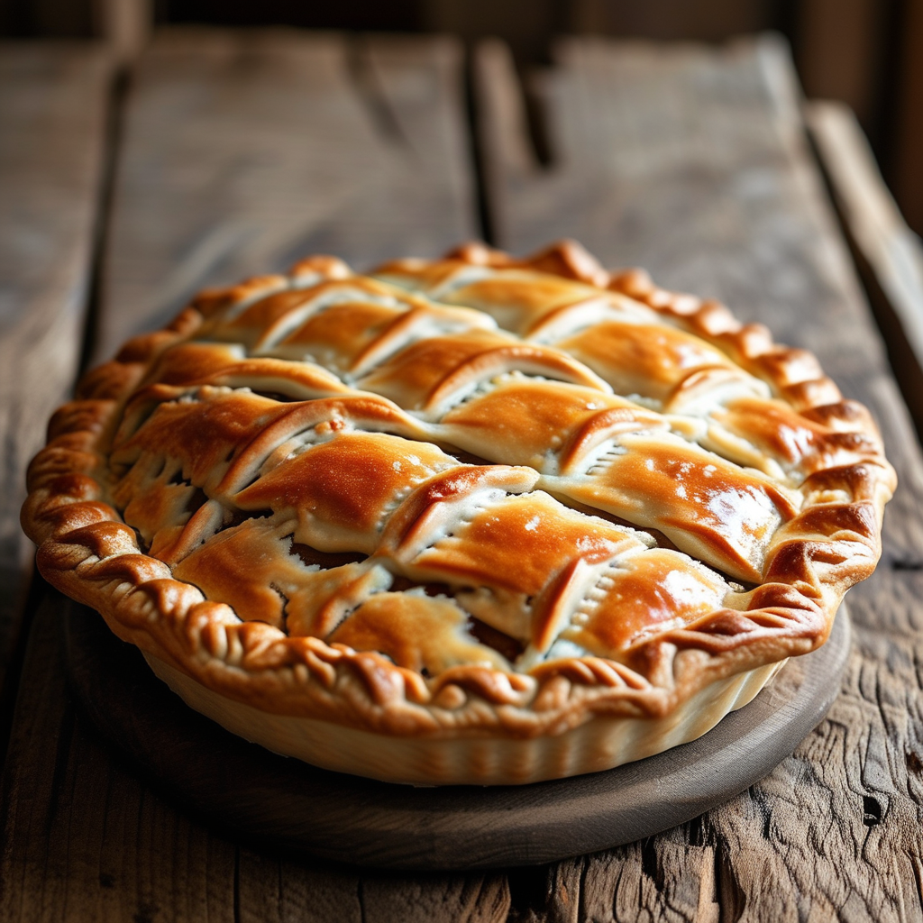 Beautifully baked pie with a golden crust