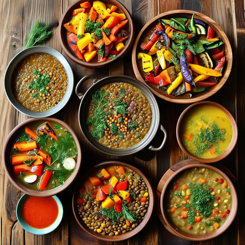 An array of different dishes seasoned with cumin, highlighting its earthy and nutty flavor.
