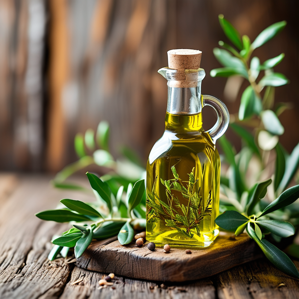 Extra virgin olive oil with fresh herbs