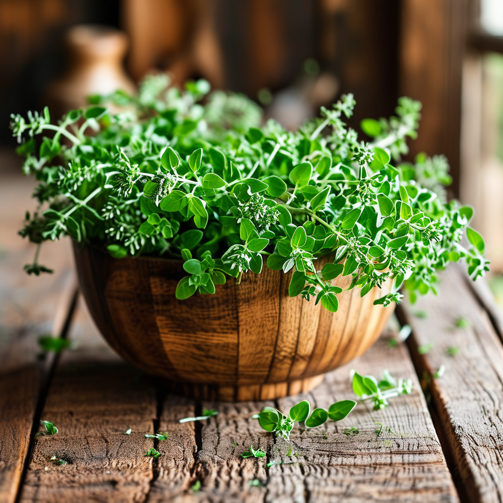 Fresh oregano sprigs