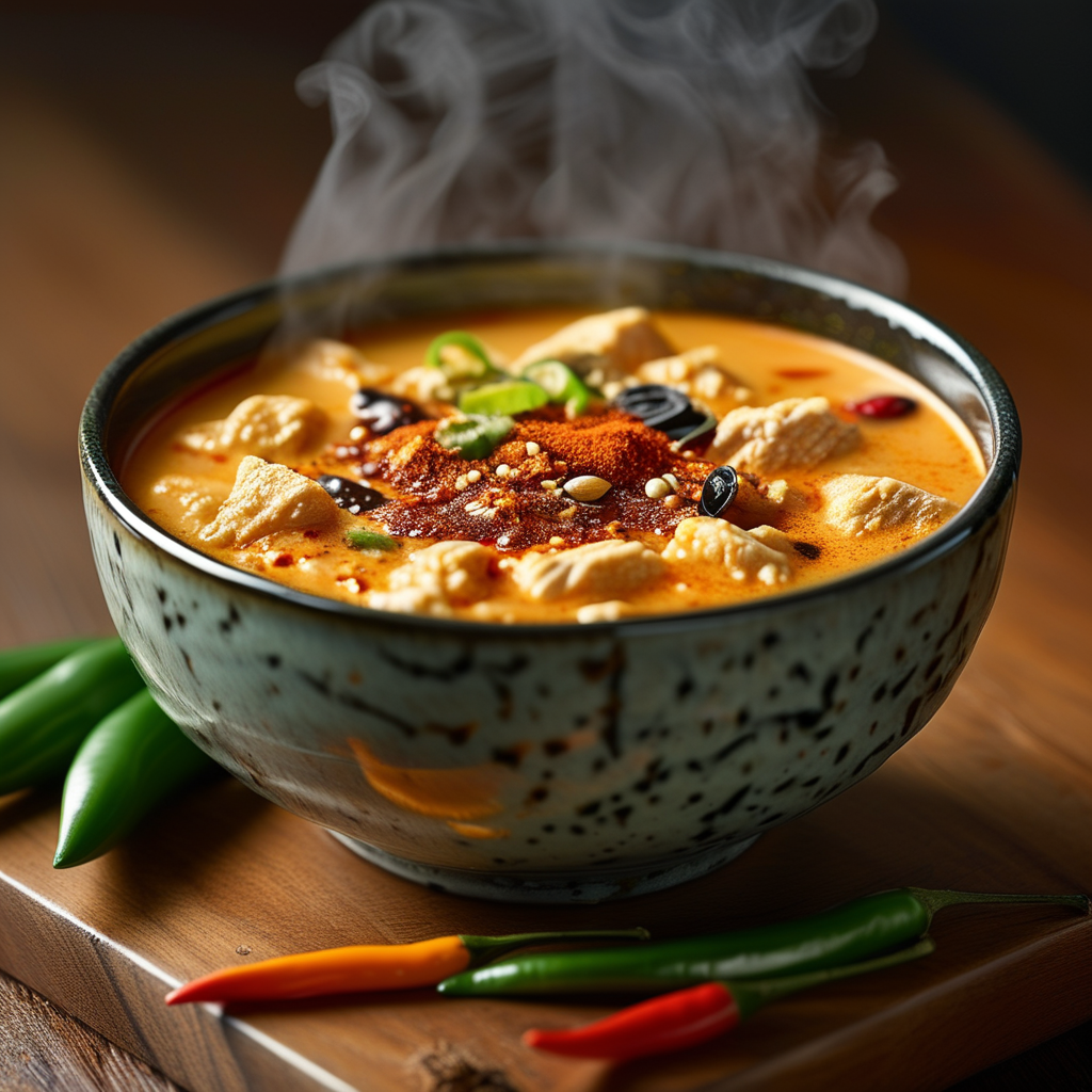 A luxurious close-up of Paprika Chicken Soup