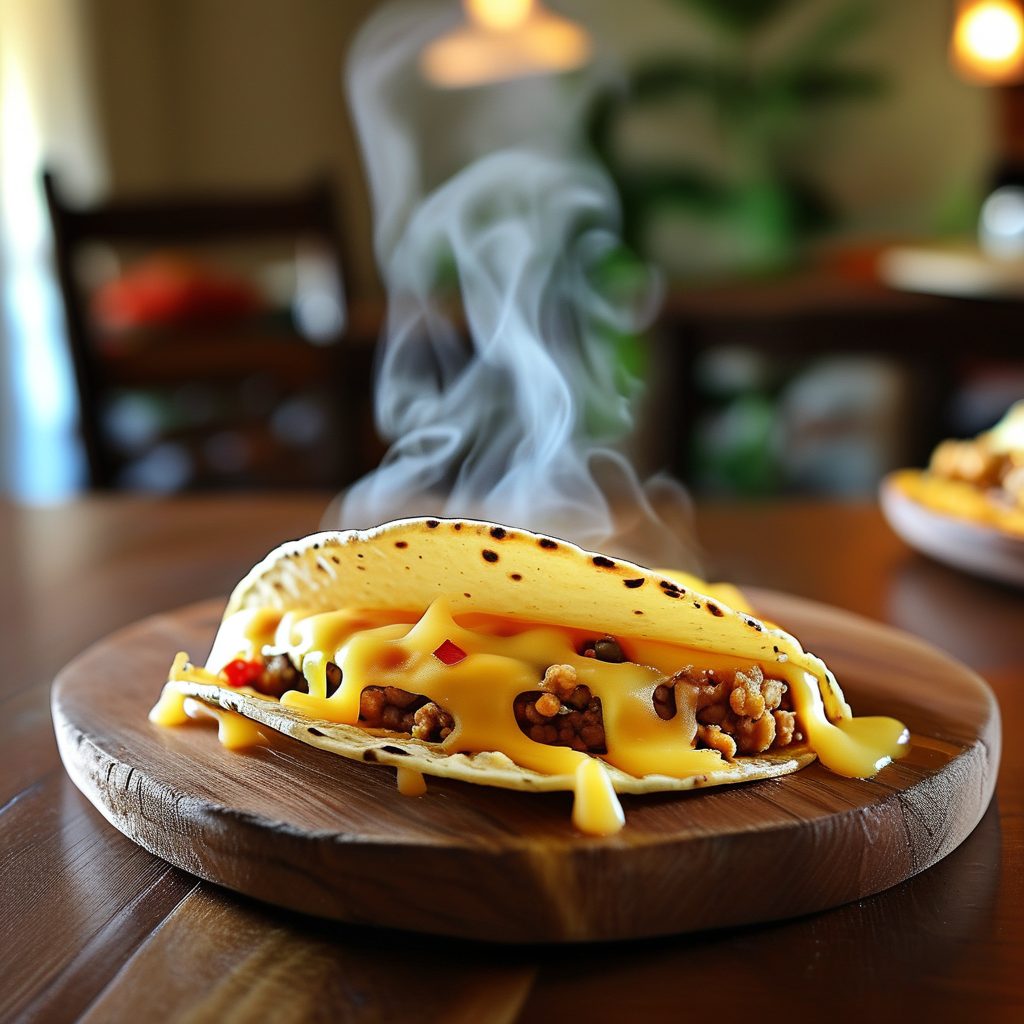 Melted Pepper Jack Cheese on a quesadilla