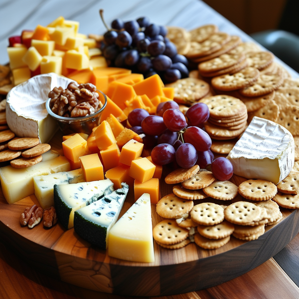 A cheese plate featuring Pepper Jack Cheese
