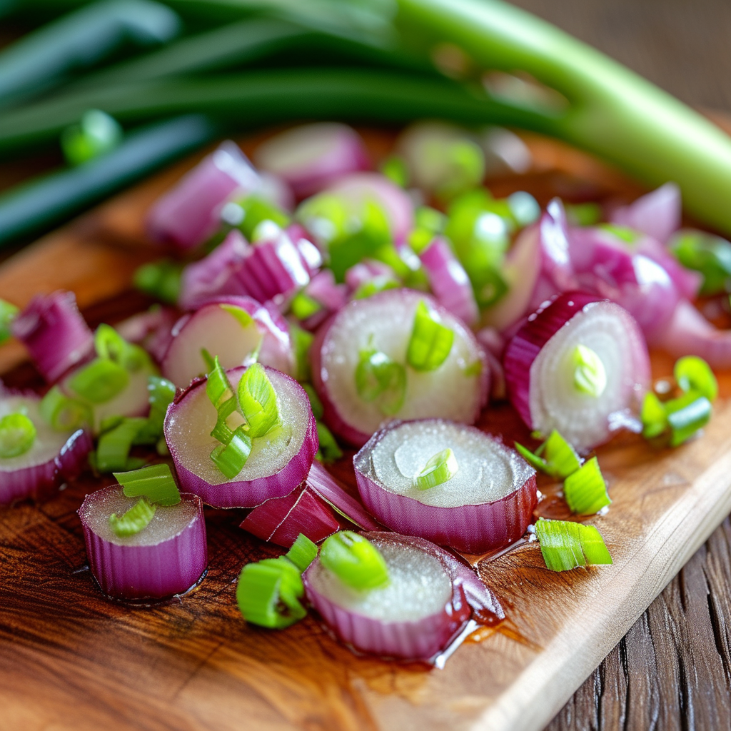 Close-up of cut Tennessee onions