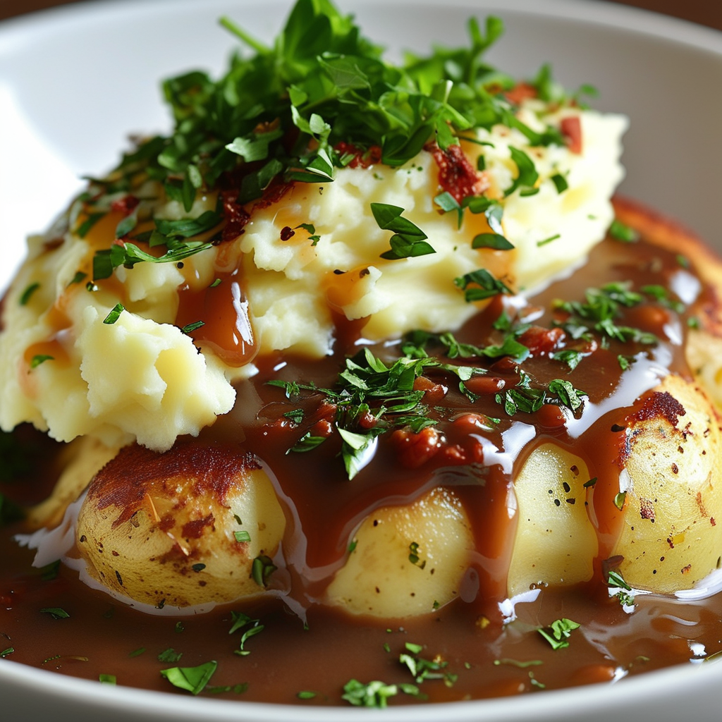 Regular Gravy on Mashed Potatoes