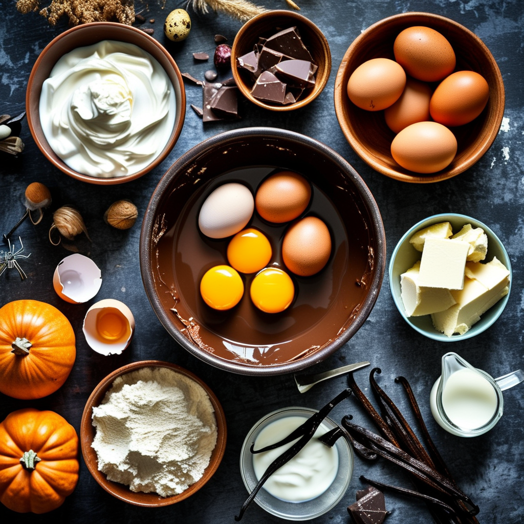 Mixing wet ingredients for chocolate cake
