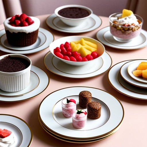 A beautifully arranged dessert table featuring a selection of easy dessert recipes like Chocolate Mug Cakes, Fruit Parfaits, and Energy Bites.