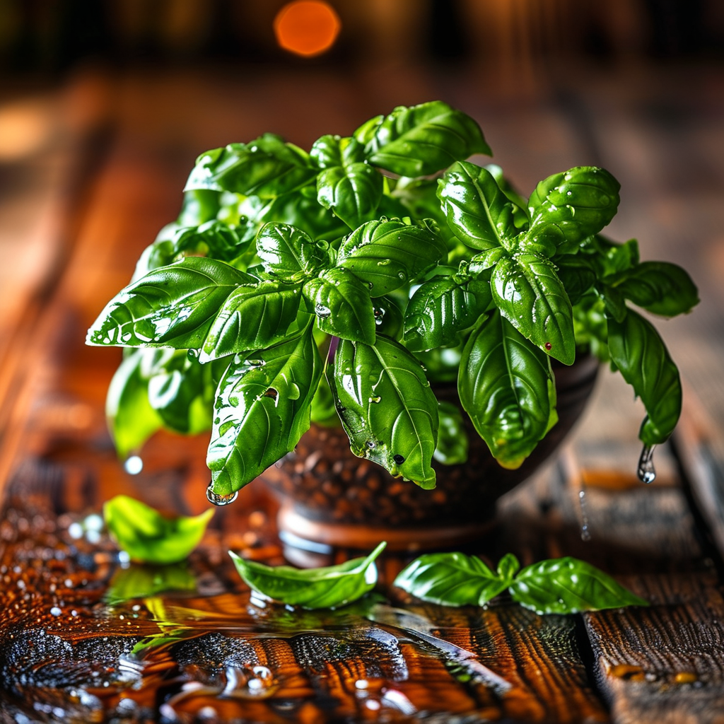 Fresh Basil Ready for Use