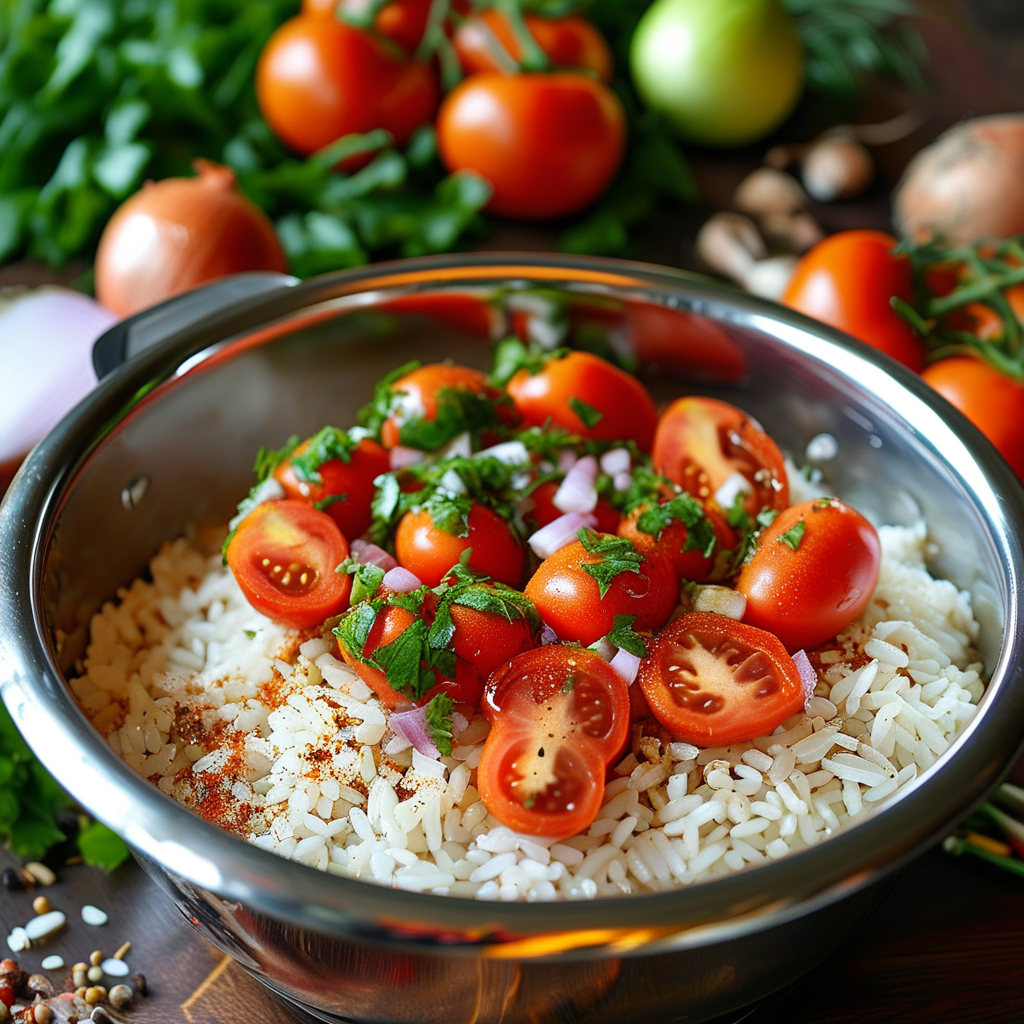Rice Cooker with Ingredients