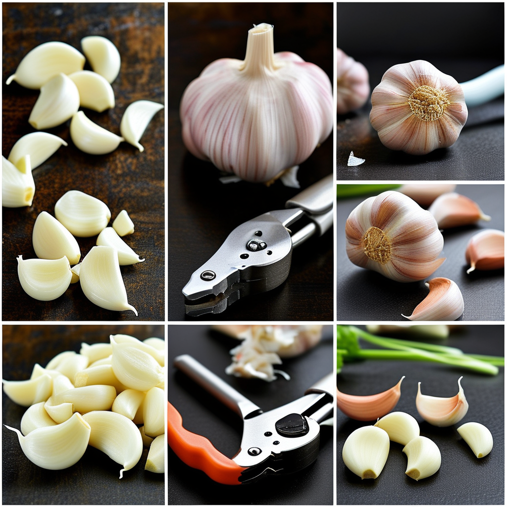 Step-by-step collage of garlic preparation