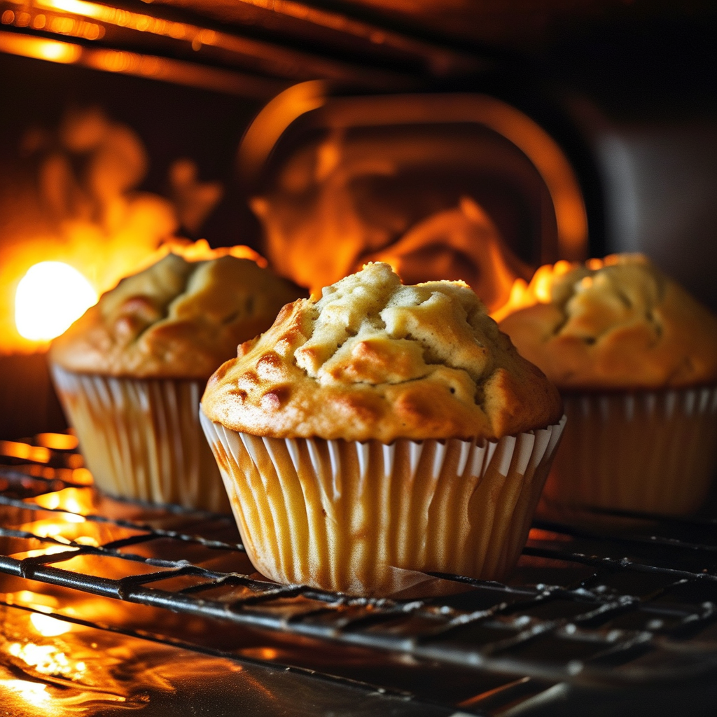 Muffins Baking in the Oven