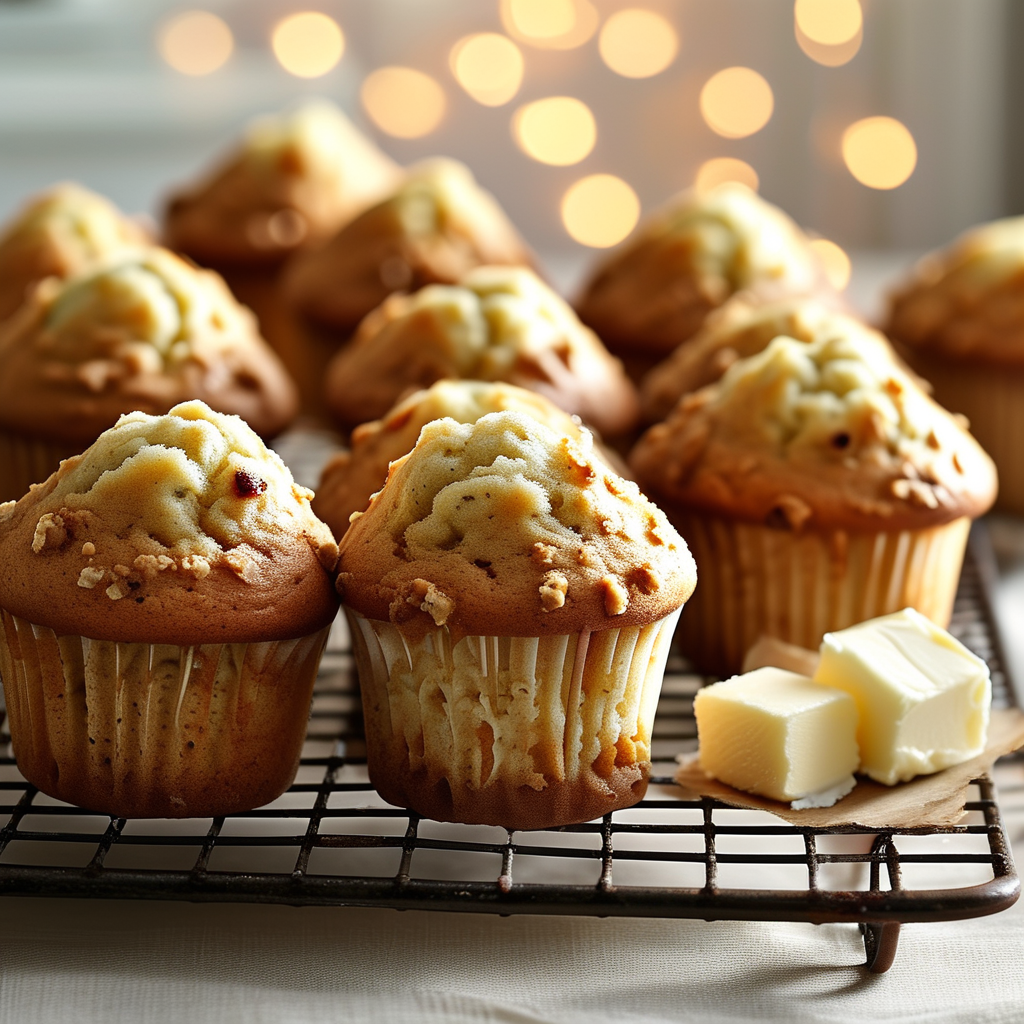 Finished Muffins on a Cooling Rack