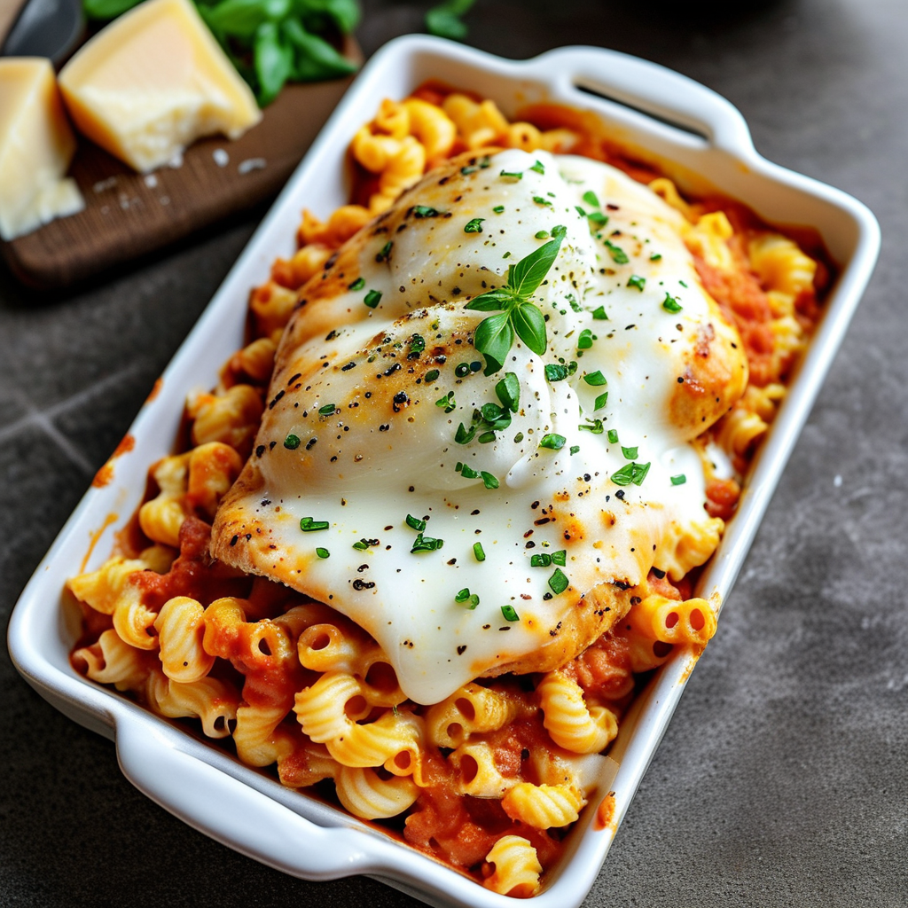Chicken Parmesan Pasta Bake