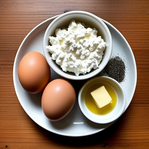 Ingredients for Scrambled Eggs with Cottage Cheese