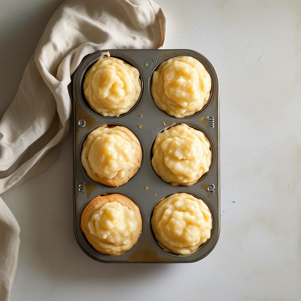 Muffin batter in tins