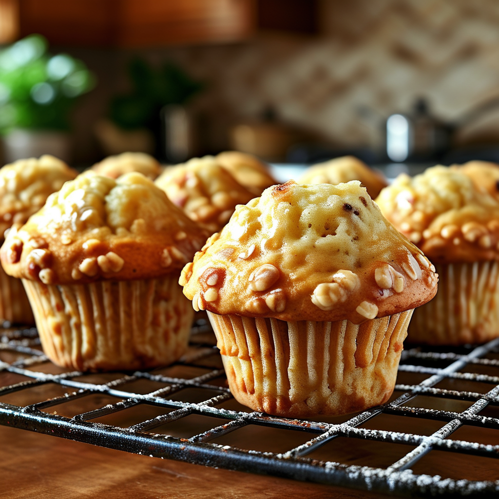 Finished muffins on a rack