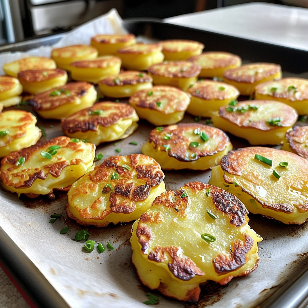 Baking tray with oven-baked hash browns
