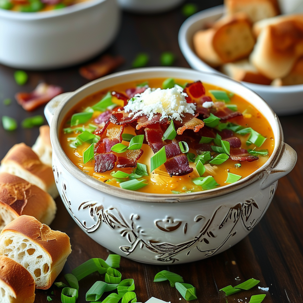 Finished Soup with Toppings