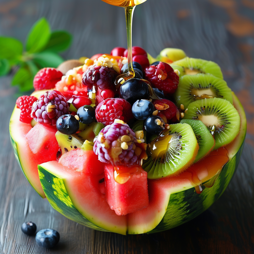 Honey Lime Rainbow Fruit Salad