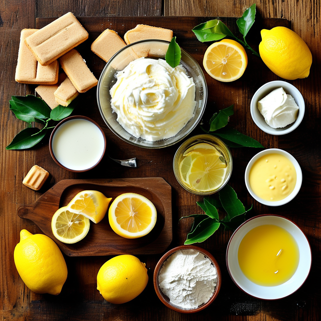 A sliced dessert showcasing creamy mascarpone and lemon curd layers