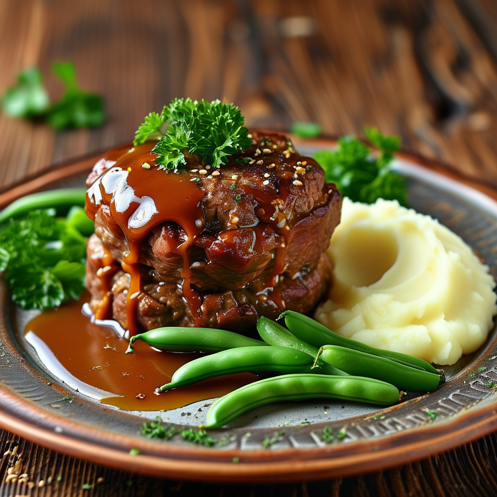 Overview of Meatloaf with Gravy