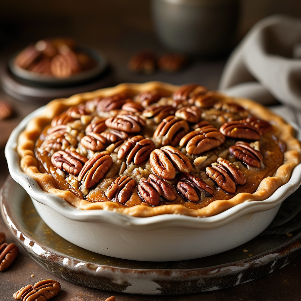 Pecan Pie Cobbler in a Baking Dish