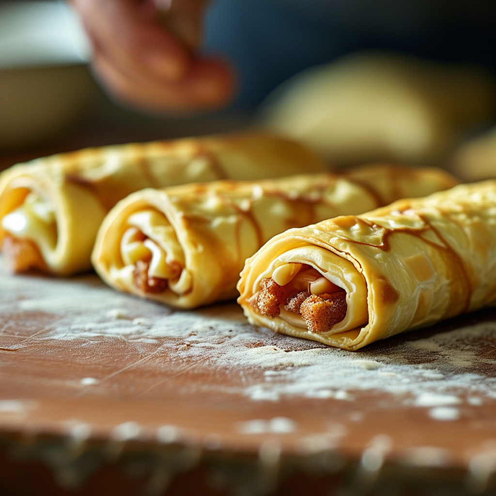 Assembling Egg Rolls