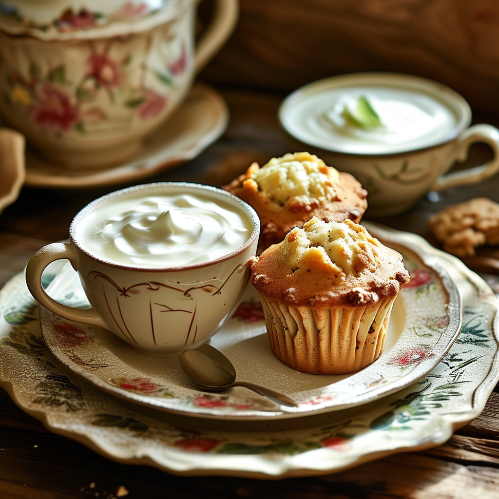 Serving suggestion for sour cream muffins