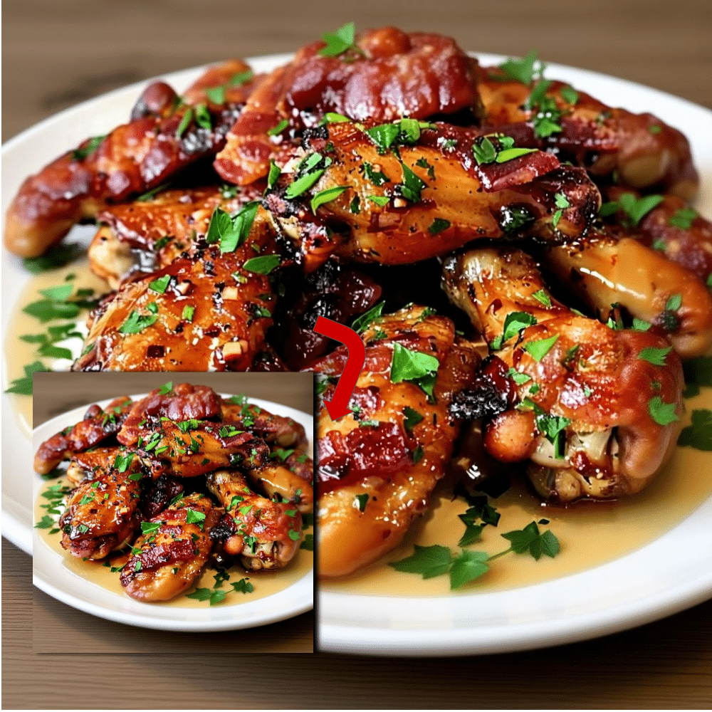 Sticky Apple Cider Bacon Glazed Wings (Easy Recipe)