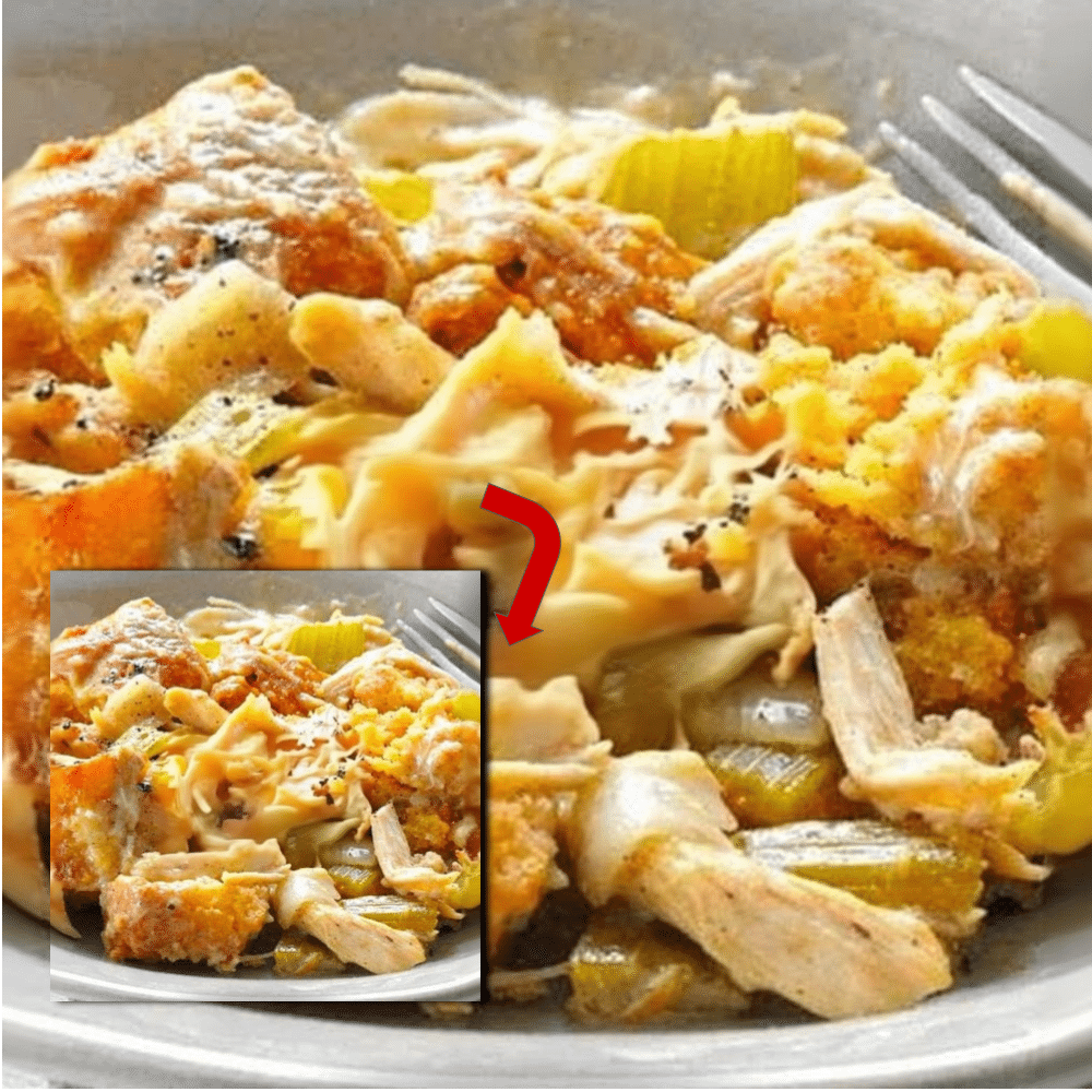 Easy Creamy Chicken Cornbread Casserole