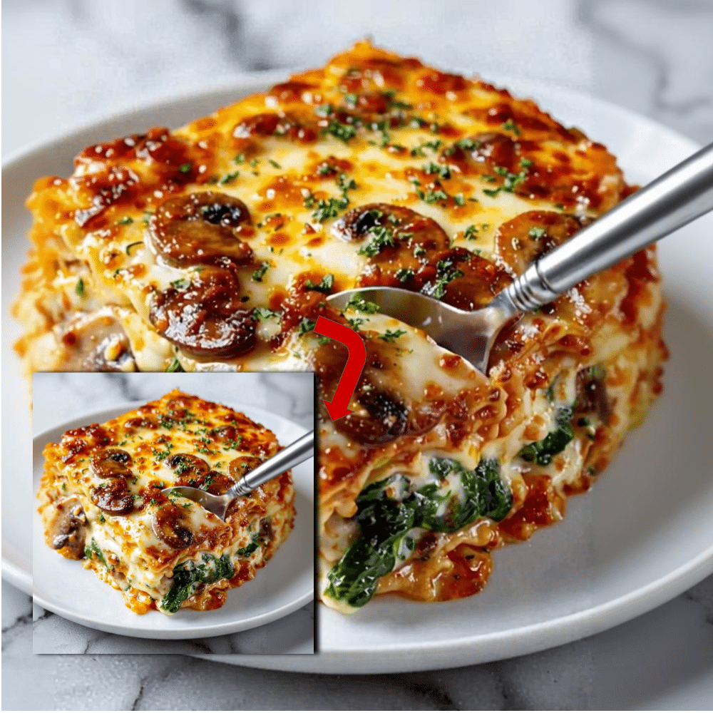 Creamy Spinach Mushroom Lasagna (Easy Recipe!)
