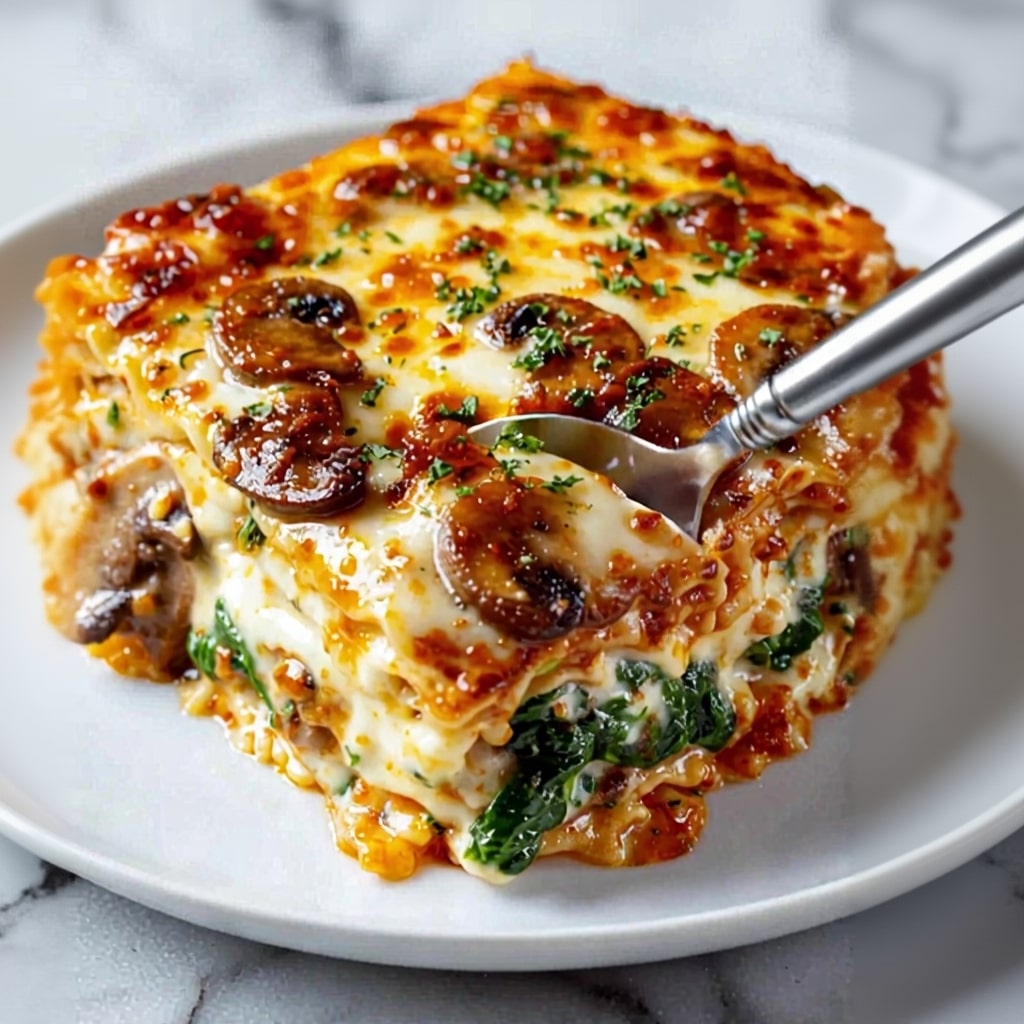 Creamy Spinach Mushroom Lasagna (Easy Recipe!)