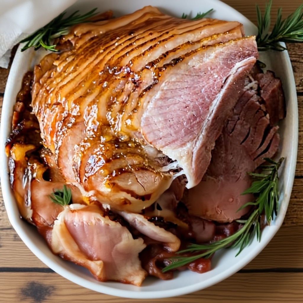 Juicy Crock Pot Ham with Brown Sugar Glaze