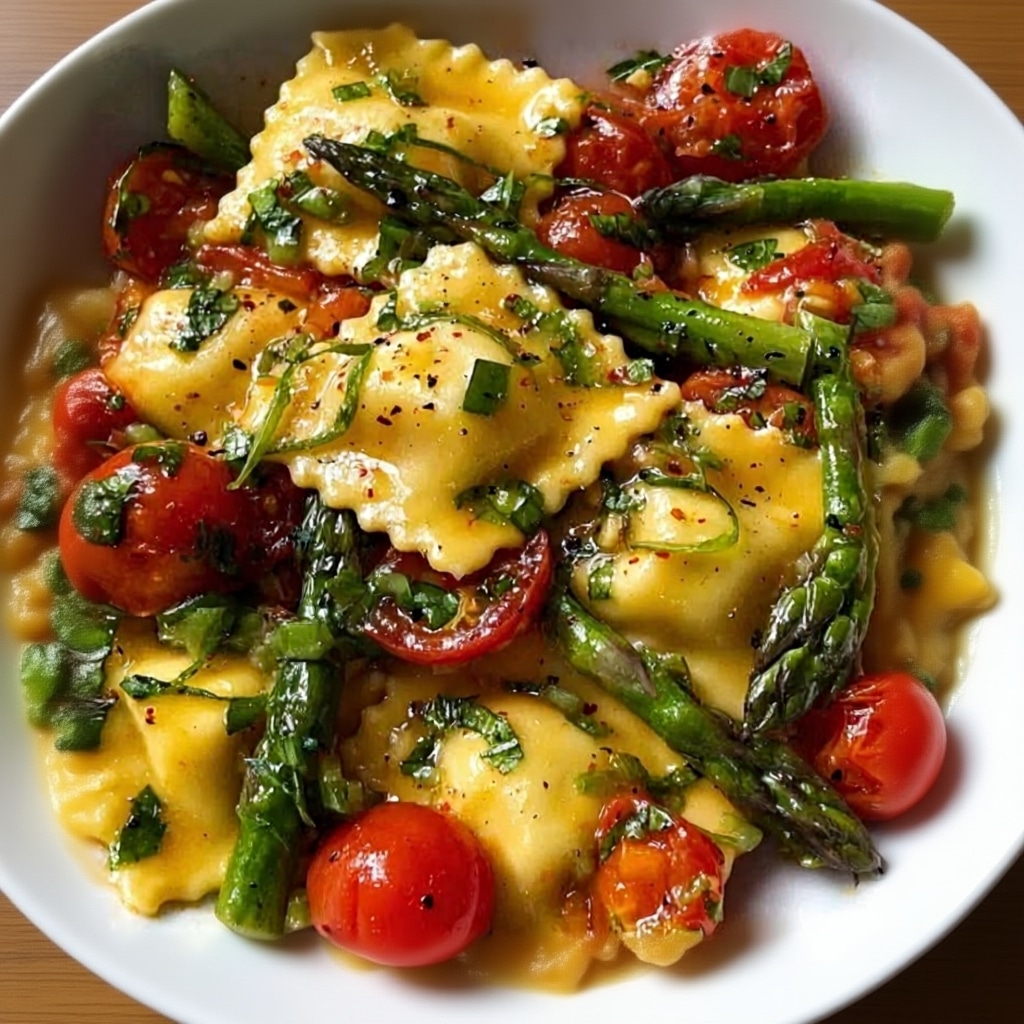 Ravioli with Tomatoes, Asparagus, Garlic, and Herbs 1 Ravioli with Tomatoes Asparagus: A Quick Recipe