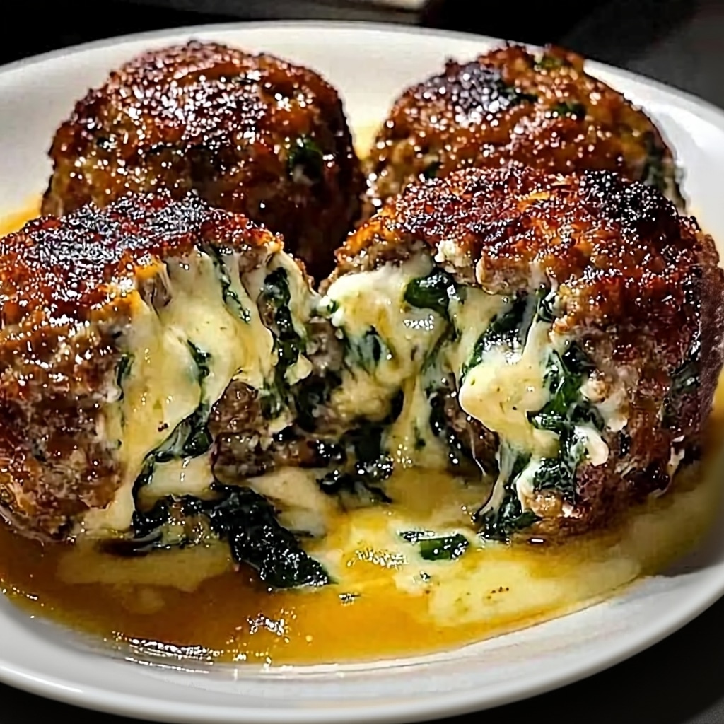 Spinach Garlic Mozzarella Meatballs (Easy & Cheesy!)