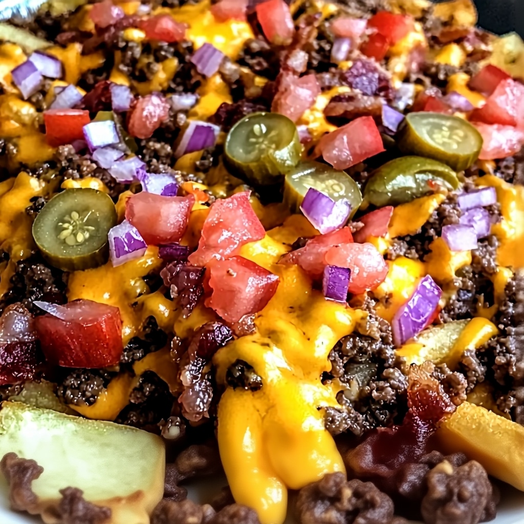 Easy Bacon Cheeseburger Nacho Fries Recipe