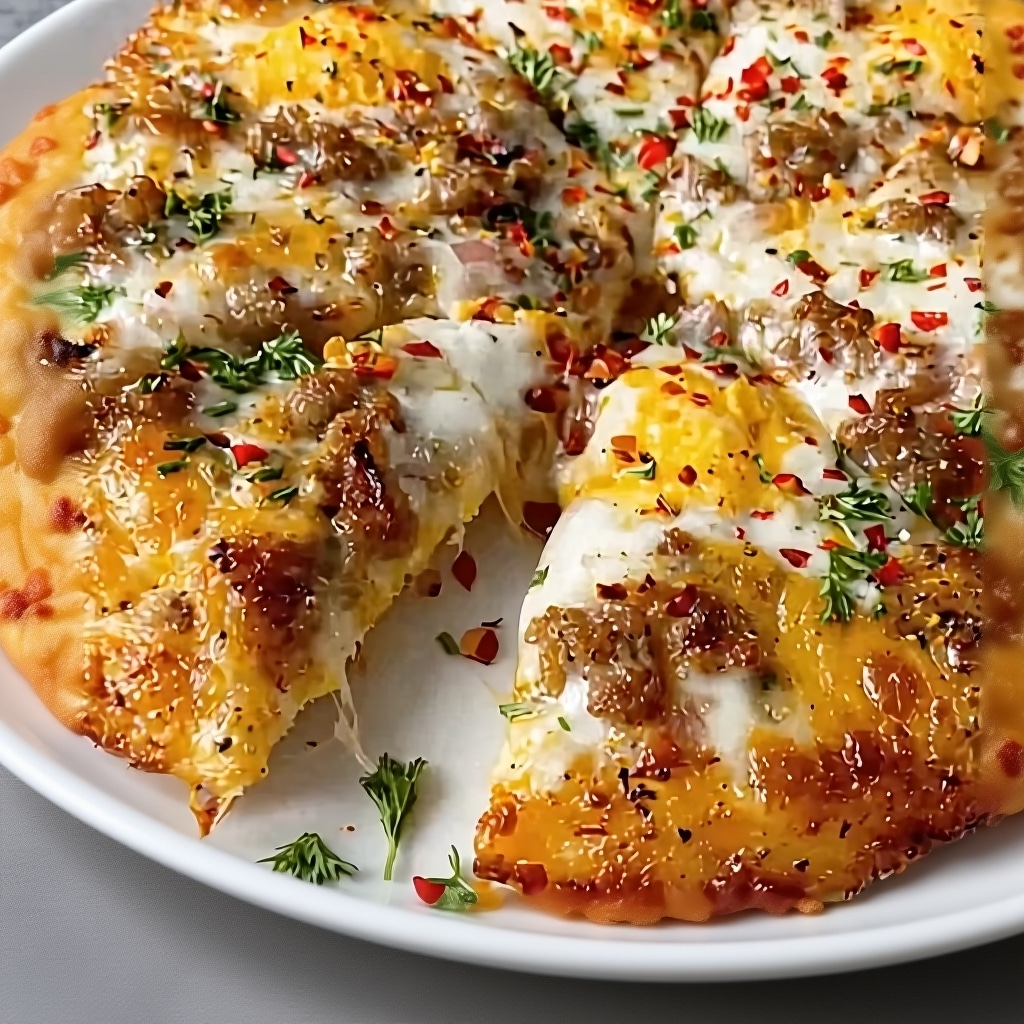 Easy Cheese Crust Breakfast Pizza (Keto, Low-Carb)