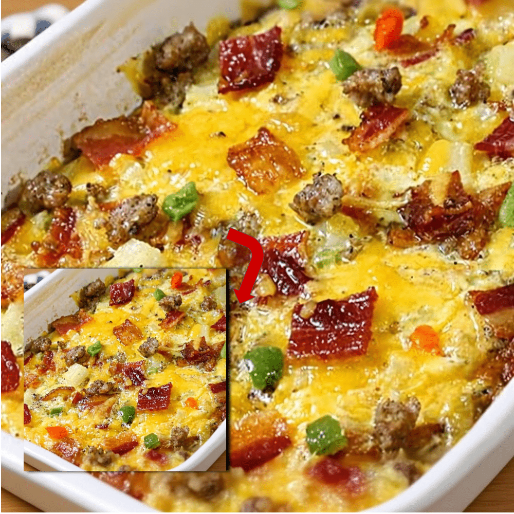 Easy Cheesy Breakfast Casserole (The BEST Recipe!)
