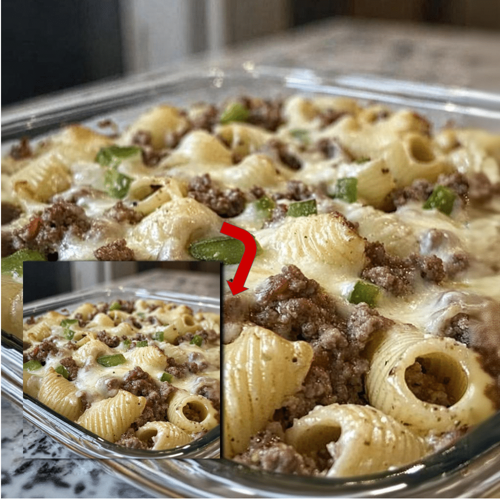 Cheesy Ground Beef and Shells Pasta Bake 2 Easy Cheesy Ground Beef Shells Bake (Family Favorite!)