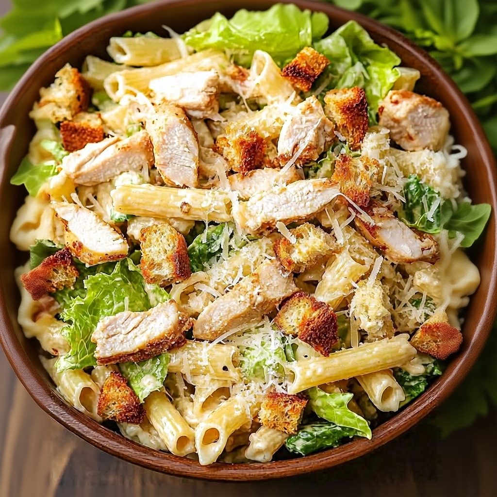 Easy Chicken Caesar Pasta Salad (Quick Recipe)