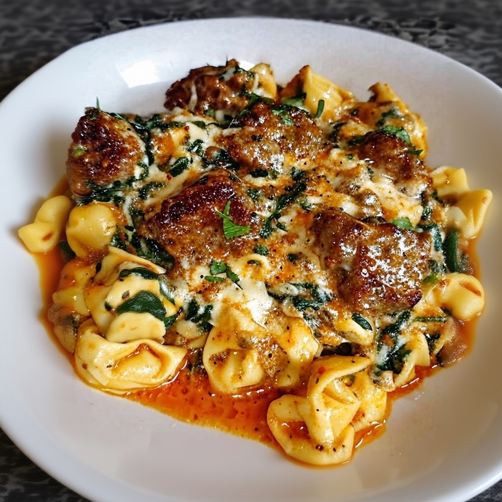 Best Creamy Garlic Butter Beef Tortellini (Easy Recipe)