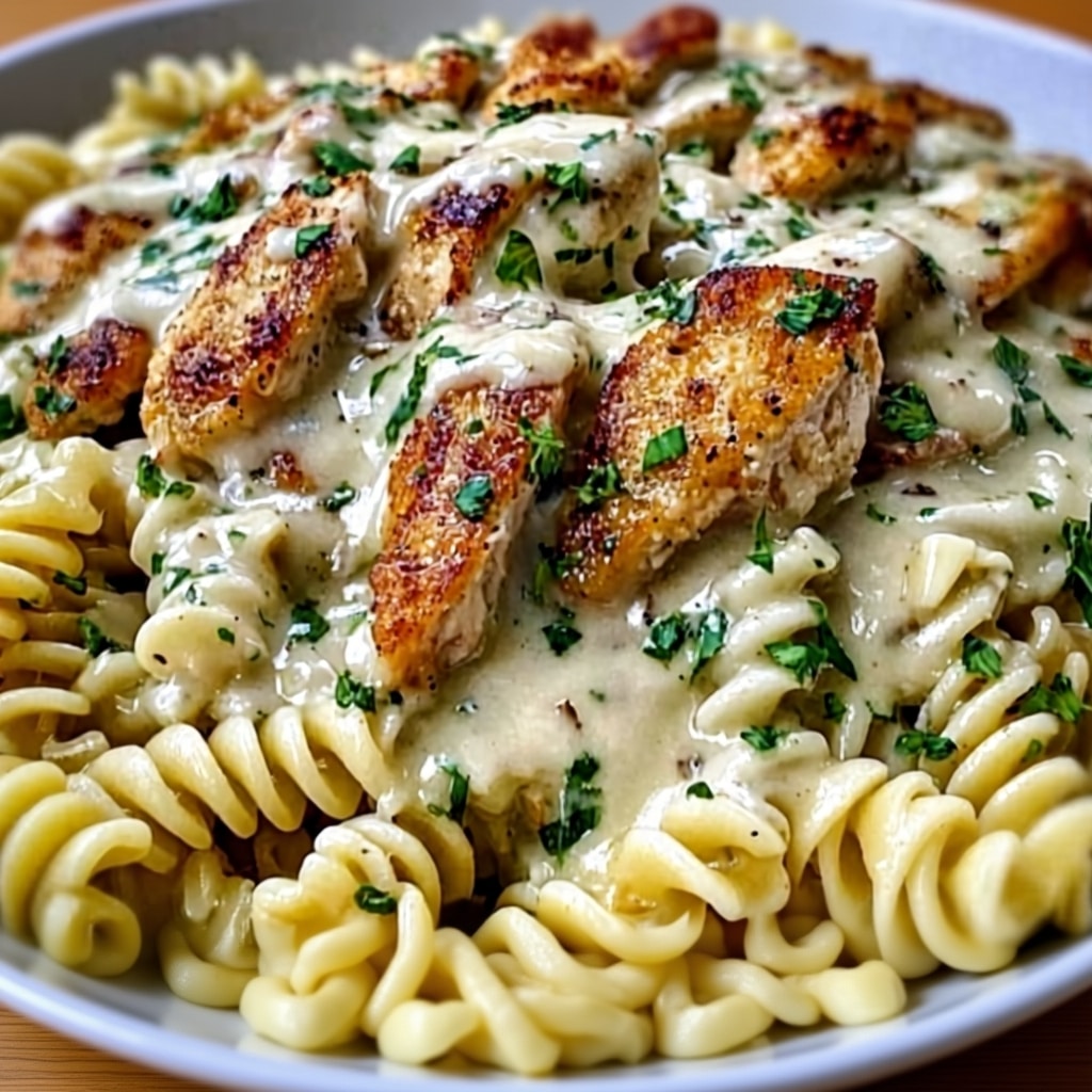 Creamy Garlic Butter Chicken and Rotini in Parmesan Sauce 1 Easy Creamy Garlic Butter Chicken Rotini Recipe