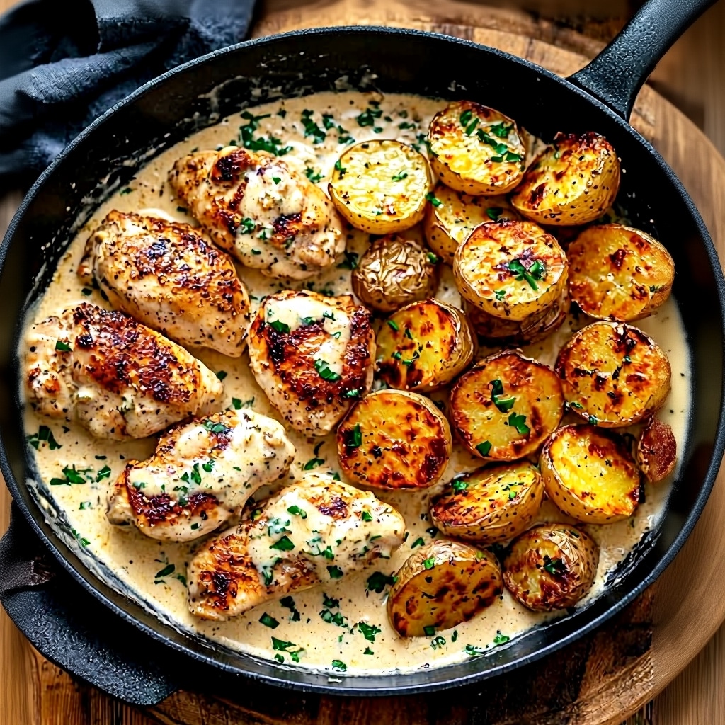 Easy Creamy Garlic Chicken Skillet (30-Min Recipe)