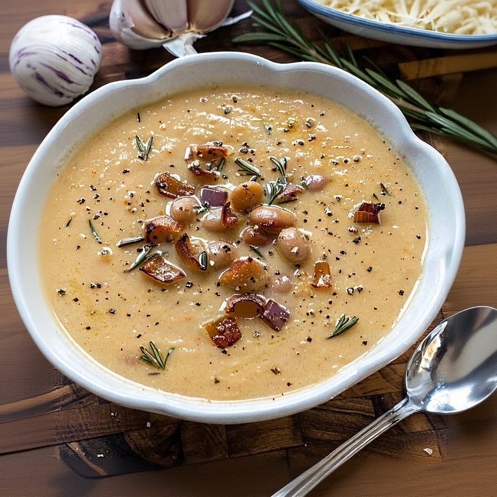 Creamy Rosemary White Bean Soup (Easy Recipe)