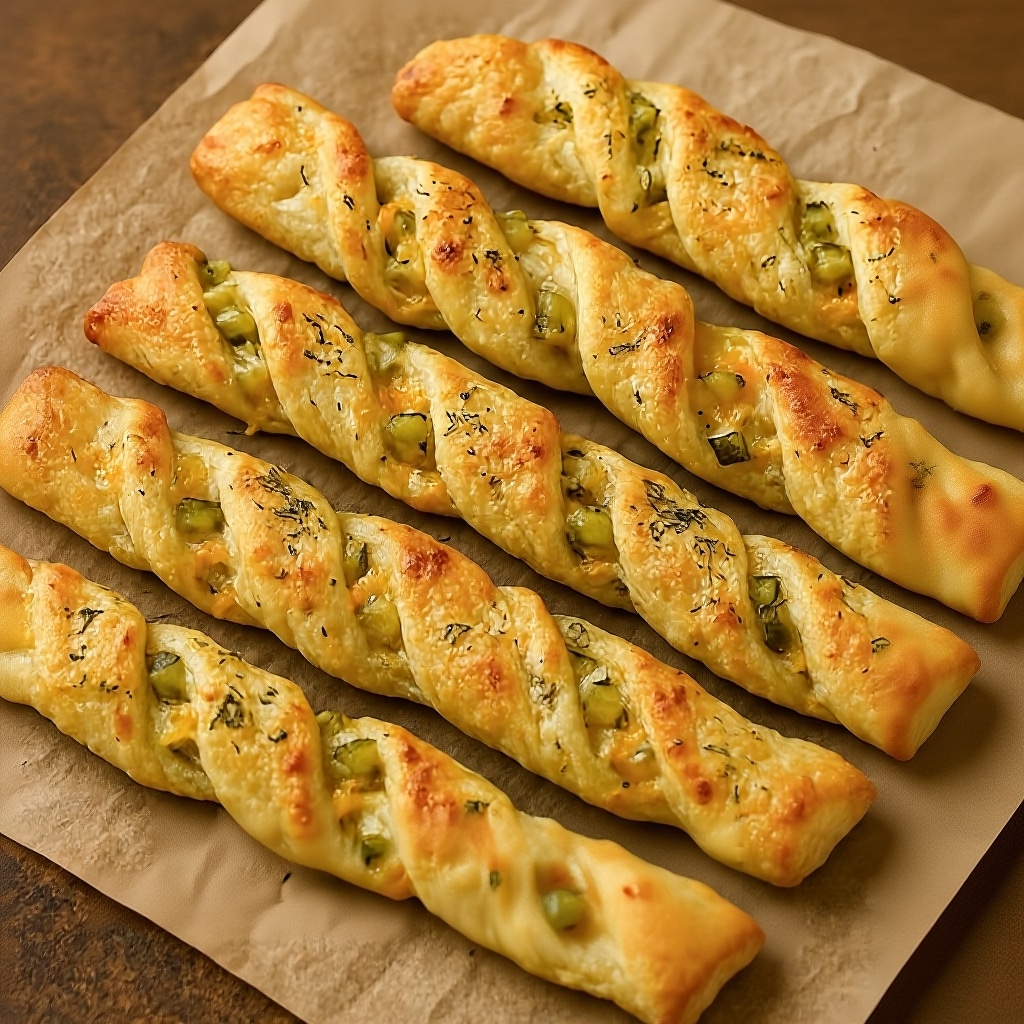 Dill Pickle Bread Twists 1 Easy Dill Pickle Bread Twists (Cheesy & Buttery!)