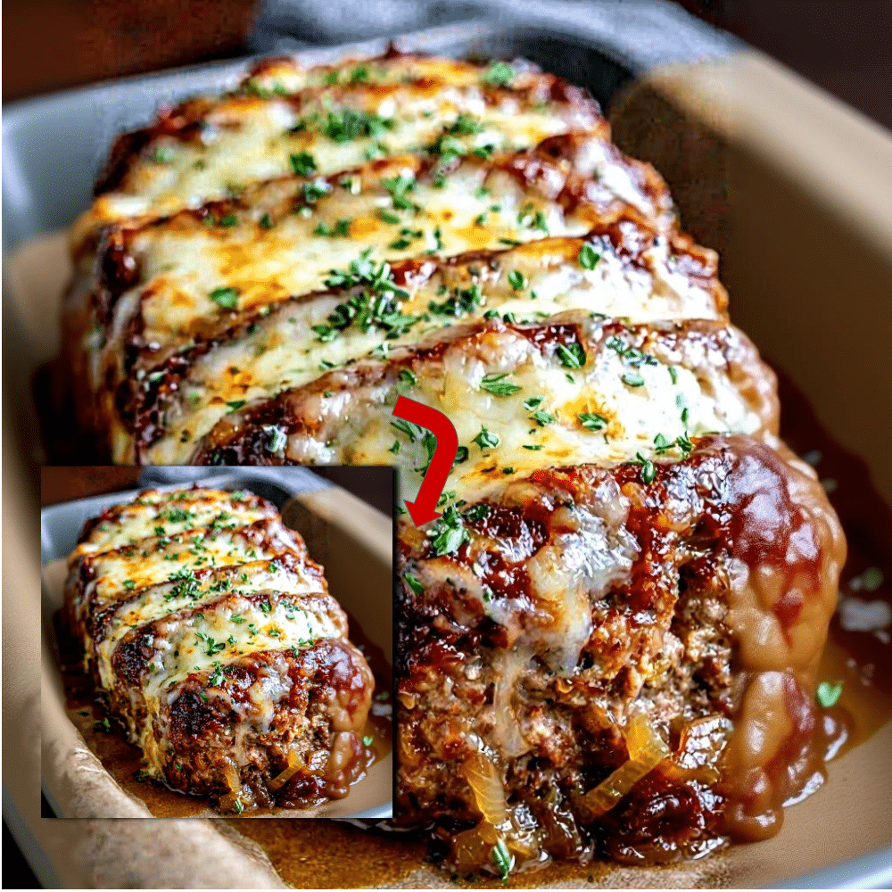 French Onion Meatloaf with Melted Cheese 2 French Onion Meatloaf: The Ultimate Cheesy Recipe