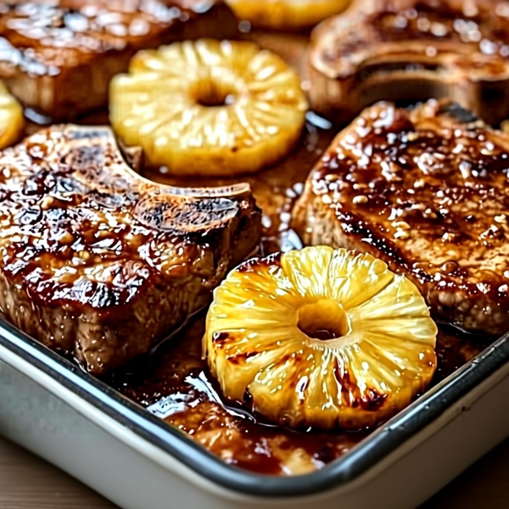 Baked Pineapple Ginger Pork Chops 1 The BEST Pineapple Ginger Pork Chops Recipe