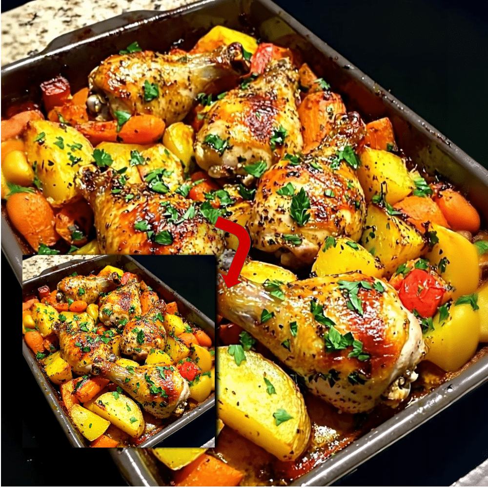 Easy Roasted Chicken Drumsticks Carrots Potatoes